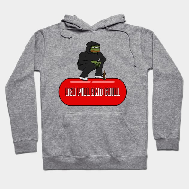 Squatting Pepe Red Pill and Chill Hoodie by SquattingSlavTV